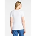 thumbnail image 4 of Time and Tru Women's Ribbed Tee with Short Sleeves, Sizes XS-XXXL, 4 of 6