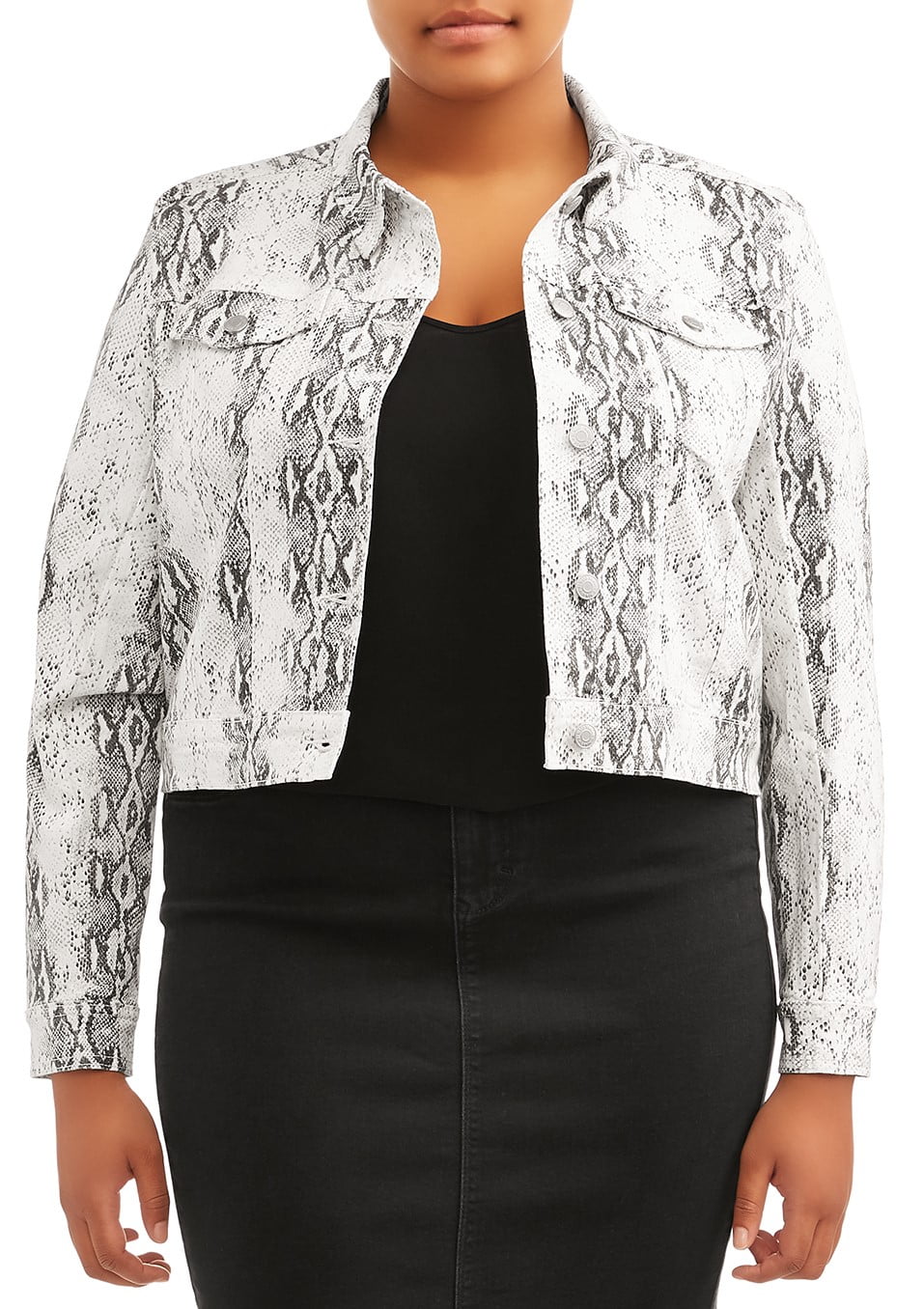 snakeskin denim jacket