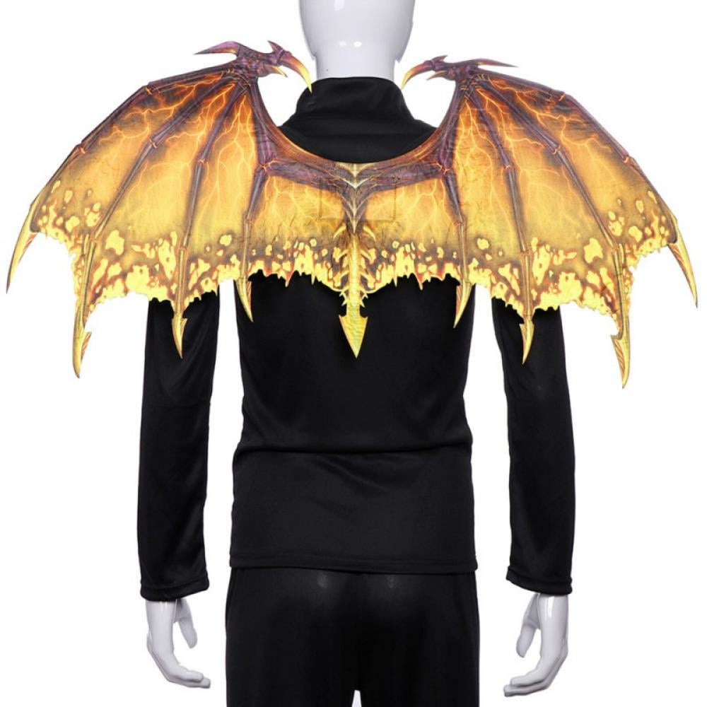 BaronHong Halloween Mardi Gras Costume Cosplay Demon Dragon Wings per Adult Kid Blu, M