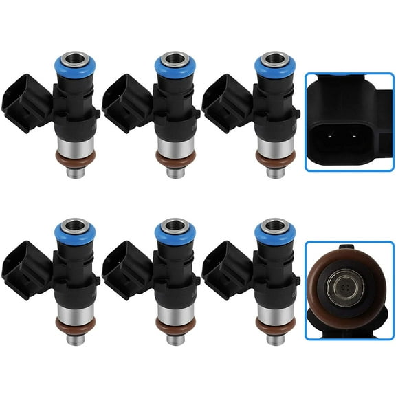Fuel Injectors ECCPP 6pcs 4 Holes Fuel Injector Kit 0280158191 fit for 2011-2017 for Ford for Edge/for Mustang, 2011-2014 for Ford for F-150, 2013-2017 for Lincoln for MKT