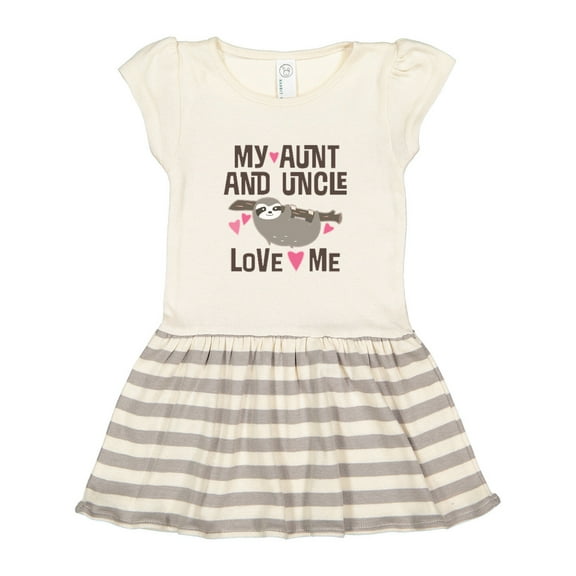 Inktastic My Aunt and Uncle Love Me Sloth Gift Toddler Girl Dress