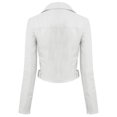 thumbnail image 7 of Made by Olivia Women's Long Sleeve Zipper Closure Moto Biker Faux Leather Jacket, 7 of 7