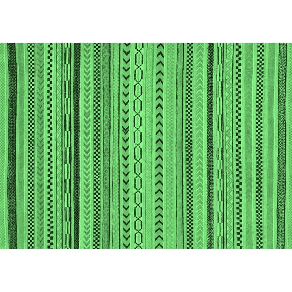 Ahgly Company Indoor Rectangle Abstract Emerald Green Modern Area Rugs, 8' x 12'