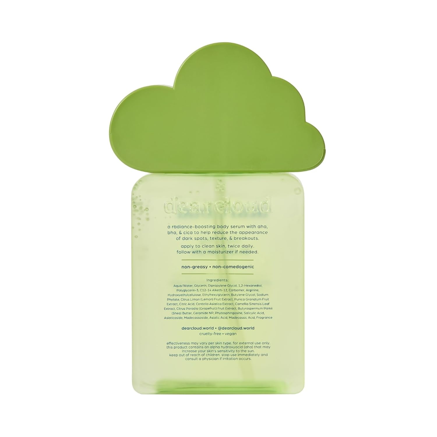 dearcloud Clarifying Body Serum – AHA, BHA, & Cica Korean Skincare for Radiant Skin (5.24 fl oz)