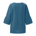 thumbnail image 4 of CHOK Tunique Décontractée d'Été pour Femmes T-Shirts en Coton Lin Manches 3/4 Col Rond Léger Basique, 4 of 6