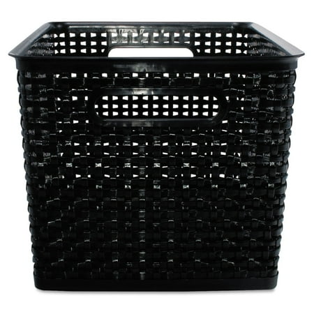 Advantus Weave Bins 13 7/8 x 10 3/4 x 8 3/4 Plastic Black 2 Bins
