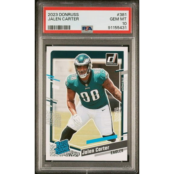 Graded 2023 Panini Donruss Jalen Carter #381 Rookie RC Football Card PSA 10 Gem Mint