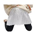 thumbnail image 3 of Women‘s Lace Shirt Extender Layering Fake Top Lower Sweep Half-Length Plus Size A Version Underskirt Black L, 3 of 6