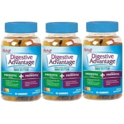 Digestive Advantage Prebiotic Fiber Plus Probiotic Gummies, 65 Count- 3 Pack