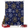 thumbnail image 2 of Christmas Yellow Snowflake Shower Curtain, Winter Xmas Blue Simple Waterproof Fabric Shower Curtains with 12 Hooks, Bathroom Curtain Set for Bathroom Accessories Decor, 72 x 84 Inches, 2 of 9