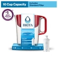 thumbnail image 1 of Brita Large 10 Cup Water Filter Pitcher with 1 Standard Filter, Made Without BPA, Huron, Red, 1 of 8