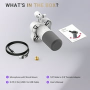 FIFINE K688 USB XLR Studio Microphone for PC Computer Recording, Podcast Dynamic Microphone for Live Streaming with Headphone Jack, Mute, Gain Control