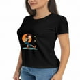 Cotton Short Sleeve T-Shirt for Women - Cartoon Character Running with ...