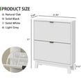 thumbnail image 2 of XgoodX Shoe Cabinet with 2 Flip Drawers, 37" Tall Narrow Fluted Shoe Storage Organizer for Entryway, Hidden Slim Wooden Shoe Rack Cabinet for Front Door Entrance, Hallway, Living Room, Solid White, 2 of 9