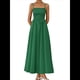 thumbnail image 2 of Vestidos Largos de Verano para Mujer, Vestido Informal con Tirantes Finos, Fruncido, Corte A, y Fluido. Verde Oscuro M, 2 of 7