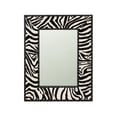 thumbnail image 2 of Varnished Wood Leather Mirror 24 Inches Wide, 2 of 2