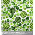 thumbnail image 1 of Soimoi Polyester Crepe Fabric Pear,Lemon & Watermelon Fruits Print Fabric by The Yard 42 Inch Wide, 1 of 3