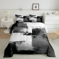 thumbnail image 3 of Manfei Modern Abstract Ombre Bedding Comforter Set, Black Grey Rectangle Square Twin Comforter Sets, Teens Kids Adult Reversible Bedding Set, Luxury Bedroom Decor, 2-Piece, 3 of 9
