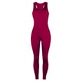 thumbnail image 3 of haxmnou women slim yoga sport jumpsuit long bodysuit tracksuit pants we/m red m, 3 of 6