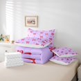 thumbnail image 5 of Feelyou Kawaii Bowknot Ribbon Bedding Comforter Set 7pcs for Girl, Cartoon Purple Red Queen Bedding Sets, Fairy Tale Princess Reversible Queen Sheet Sets, Luxury Bedroom Decor, 5 of 7