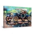 thumbnail image 1 of Startonight Canvas Wall Art Abstract Retro Blue Car Painting Framed 32" x 48", 1 of 6