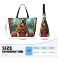 thumbnail image 4 of Daiia Meditating French Bulldog Beach Travel Bag - Water-Resistant Beach Bag, Lightweight Tote with 7 Pockets for Women and Men - Gym,Pool,Camping,Reusable Grocery Bag, 4 of 7