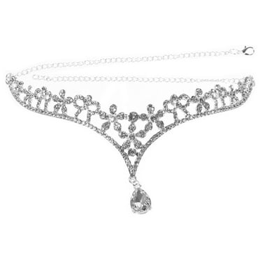 Hair Accessories Vintage Tiaras and Head Chain for Women Decorative Wedding Headband and Headpiece Jewelry for Brides (Silver)