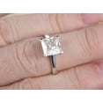 thumbnail image 4 of Classic Princess cut Solitaire 1 Ct Moissanite Engagement Ring with 18k Gold Plating, 4 of 5