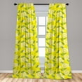 thumbnail image 5 of Ambesonne Spring Curtains, Fresh Lemons with Leaves, Pair of 28"x95", Yellow Fern Green, 5 of 5