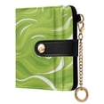 thumbnail image 2 of Small Wallet For Women Bifold Leather Pocket Coin Credit Card Holder With RFID Blocking Green White Simple Shapes, 2 of 6