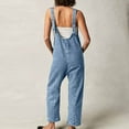 thumbnail image 3 of BRGZLK Women's Casual Summer Jumpsuits 2025 Casual Sleeveless Y2K Romper Long Playsuit Strap Button Jumpsuit Light Blue S, 3 of 7
