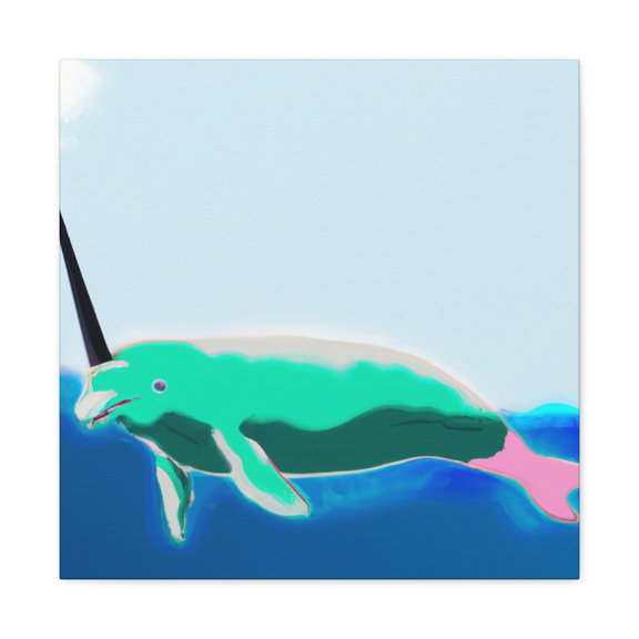 Narwhal In Neon Lights - Canvas