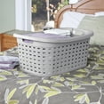thumbnail image 4 of Sterilite Small Weave Laundry Basket, Plastic Décor Pattern with 2 Carry Handles, Gray, 6 Pack, 4 of 9
