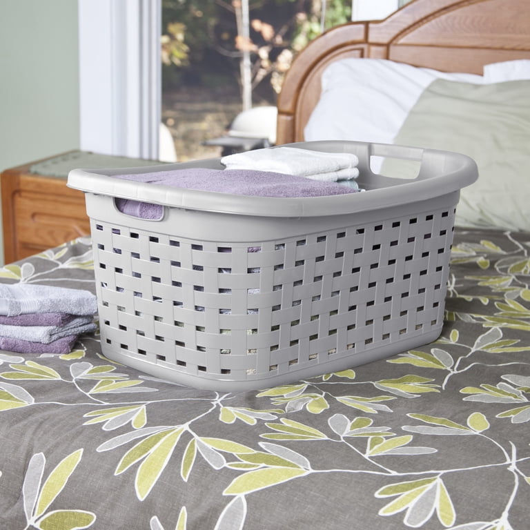 Sterilite 12756A06 Weave Laundry Basket, 26 in., Cement Color