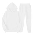 thumbnail image 2 of QSXADF Women's Fall/ Winter Fleece Hoodie Sweatsuit Set Solid Pullover Hoodie Sweatshirt Sweatpants Athletic Tracksuit Set Women Fall Winter Outfits, 2 of 4