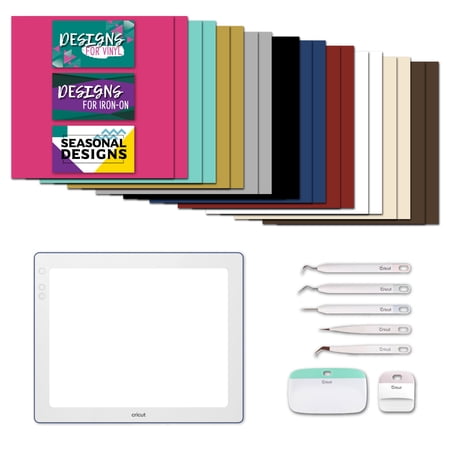 Cricut BrightPad Go Premium Vinyl and Essential Vinyl Tools Bundle