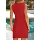 thumbnail image 2 of Vestido de trabajo PRETTYGARDEN 2025 Primavera sin mangas rojo para mujer, 2 of 9