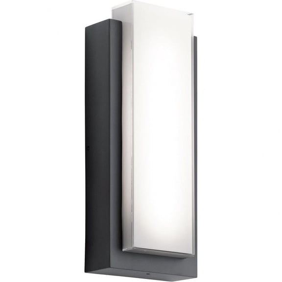 45.2W 2 Led Medium Outdoor Wall Lantern with Soft Contemporary Inspirations 18.75 inches Tall By 8 inches Wide-Black Finish Bailey Street Home