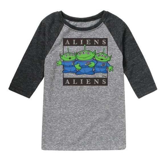 Toy Story 4 - Type Block Aliens - Toddler & Youth Raglan Graphic T-Shirt