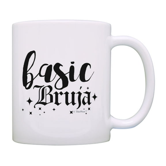 Witch Gifts Basic Bruja Funny Witch Mug Halloween Witch Cup Spooky Coffee Mug Tea Cup White