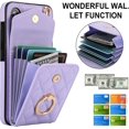 thumbnail image 2 of Phone Case for Samsung Galaxy S24 Plus S24+ 5G Wallet Cover with Tempered Glass Screen Protector and Wrist Strap Ring RFID Blocking Card Holder Leather Cell S24plus 24S + S 24 24+ Women Purple, 2 of 12