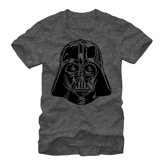 Men's Star Wars Darth Vader Helmet  Graphic Tee Charcoal Heather 3X Large
