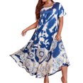 thumbnail image 2 of Ruimatai Robe Décontractée Grande Taille pour Femmes Manches Courtes Col Rond Été Fluide Confortable Élégante Imprimée Plage Fête T-Shirt Robe, 2 of 9