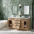 thumbnail image 5 of Ariel Hepburn 67 Inch Double Rectangular Sink Bathroom Vanity With Italian Carrara Marble Countertop 1.5 Inch Edge In Oak, 5 of 10