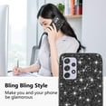 thumbnail image 2 of Compatible with Samsung Galaxy A13 Case, Glitter Sparkly Samsung Galaxy A13 4G Phone Case with Slim Silicone Shockproof Protective Bumper Cover for Cute Girls Women (Black), 2 of 14