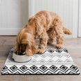 thumbnail image 2 of Boho Retro Floral Pet Feeding Mat-Absorbent Pet Placemat for Food and Water Bowl, with Waterproof Rubber Backing, Quick Dry Water Dispenser Mat for Dog and Cat (16"x24"), 2 of 7