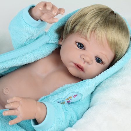22-Inch PYD Silicone Vinyl Reborn Baby Boy Doll, Newborn, Waterproof