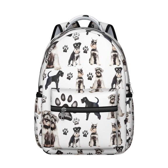 Schnauzer Dogs Backpack for School,Cute School Bag,Schoolbag with Adjustable Shoulder Straps & Padded Back,15.3"x11"x7.1".