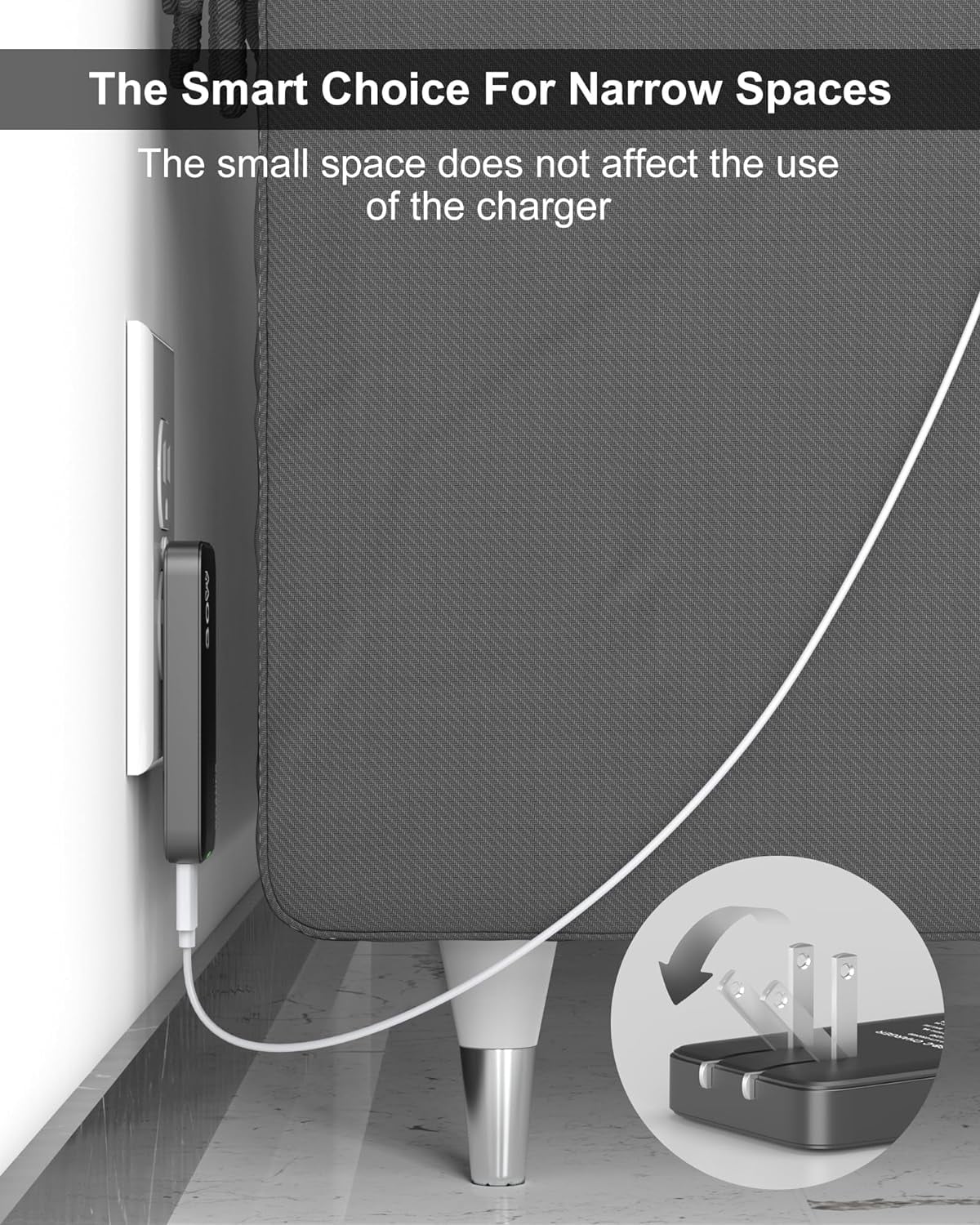 USB C Charger, Flat USB Wall Charger with USB C and USB A Ports, Super Thin USB Wall Plug for MacBook Pro/Air/iPad Pro, iPhone 15/14/13/12 and Galaxy S23,S22 etc (Grey-30W)