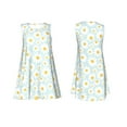 thumbnail image 7 of Sikiie Daisies Flowers Print Women's Sleeveless Dress with Pockets Round Neck Sundress, Suitable for Daily, Office, Vacation Summer Wear, 7 of 7